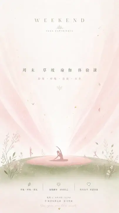 粉雾草坡瑜伽课