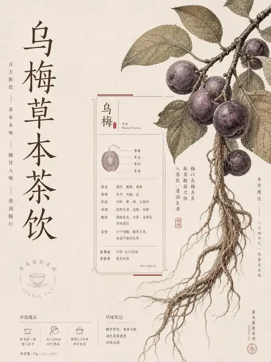 乌梅茶饮包装页