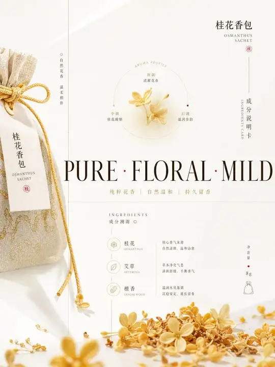 桂花香氛说明卡