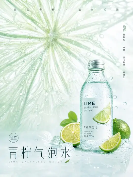 青柠气泡水新品海报