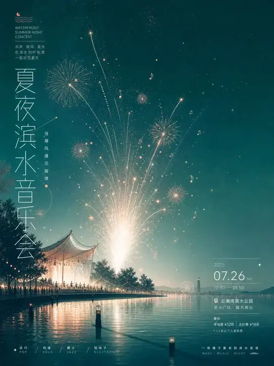 滨水夏夜音乐会海报