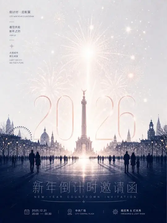 城市新年倒计时邀请函