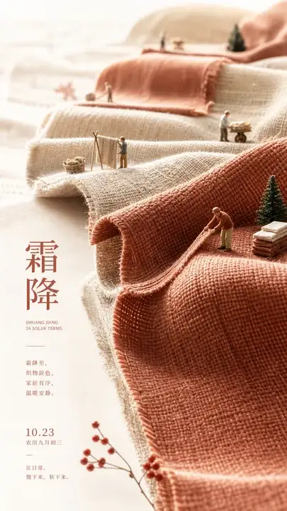 霜降亚麻家居海报