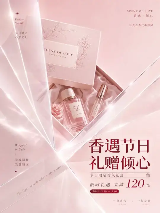香氛礼盒促销海报