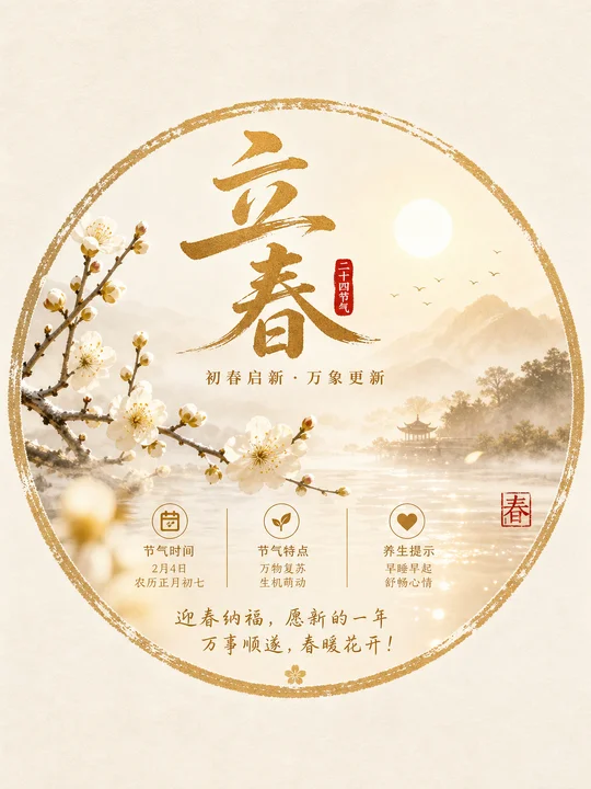 节气晨雾圆形章印 AI 绘画风格样图，第 3 张