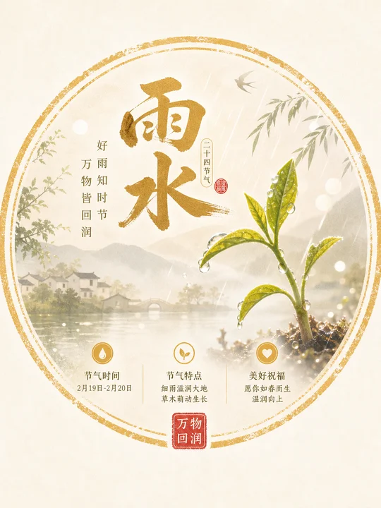 节气晨雾圆形章印 AI 绘画风格样图，第 4 张