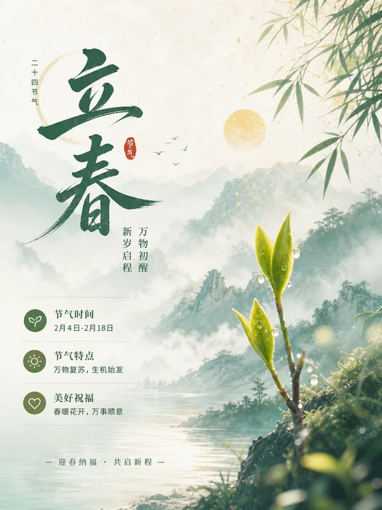 节气晨雾山水渐层 AI 绘画风格样图，第 3 张