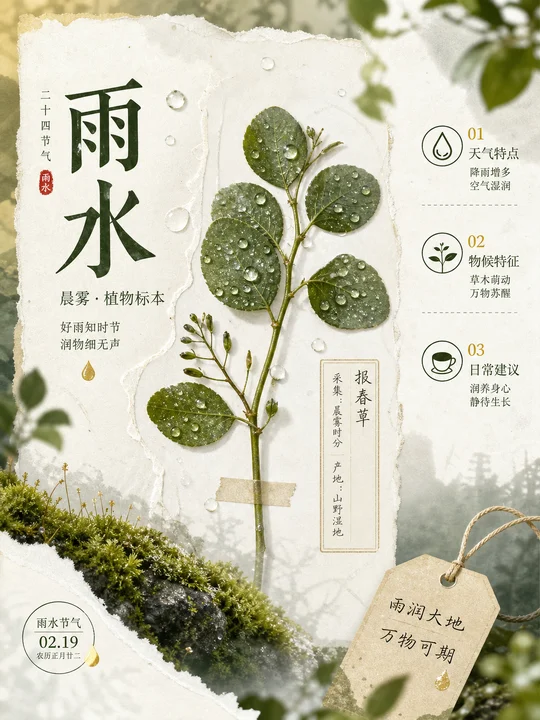 节气晨雾植物标本 AI 绘画风格样图，第 4 张
