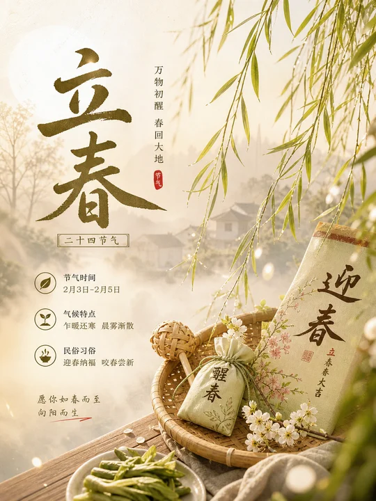 节气晨雾民俗物件 AI 绘画风格样图，第 3 张