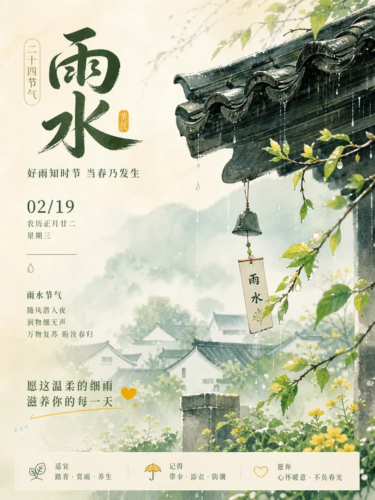 节气晨雾清透插画 AI 绘画风格样图，第 4 张