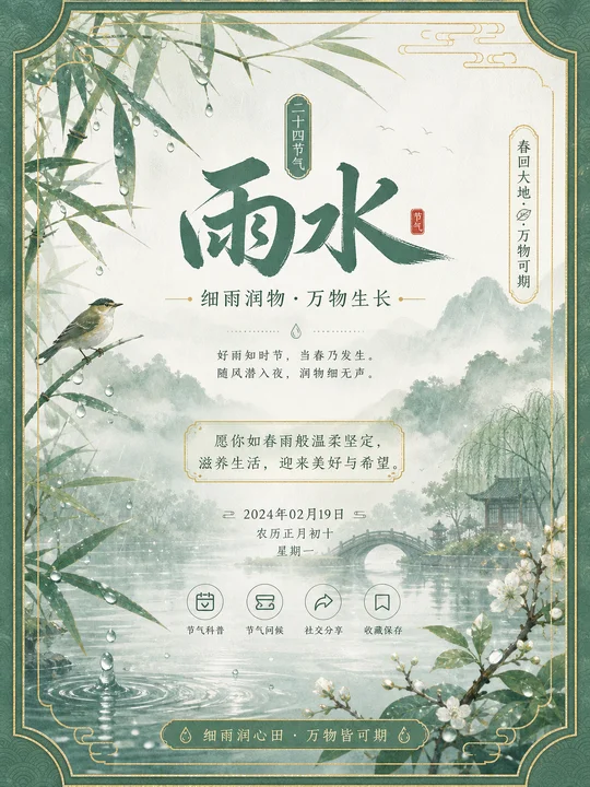 节气晨雾纹样边框 AI 绘画风格样图，第 4 张