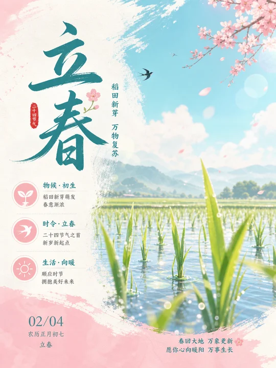 节气稻浪节令物候 AI 绘画风格样图，第 3 张