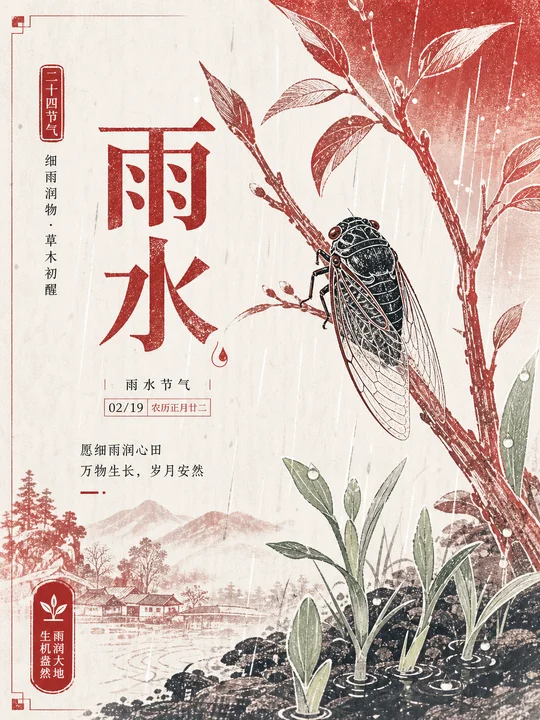 节气蝉鸣国风版画 AI 绘画风格样图，第 4 张