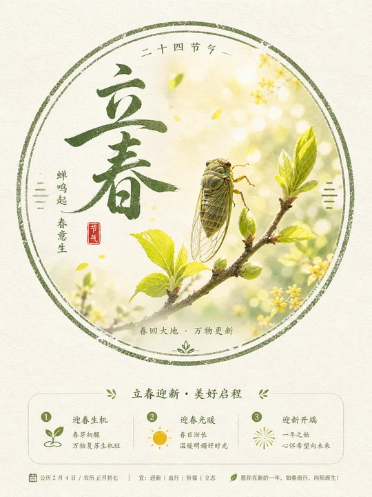 节气蝉鸣圆形章印 AI 绘画风格样图，第 3 张