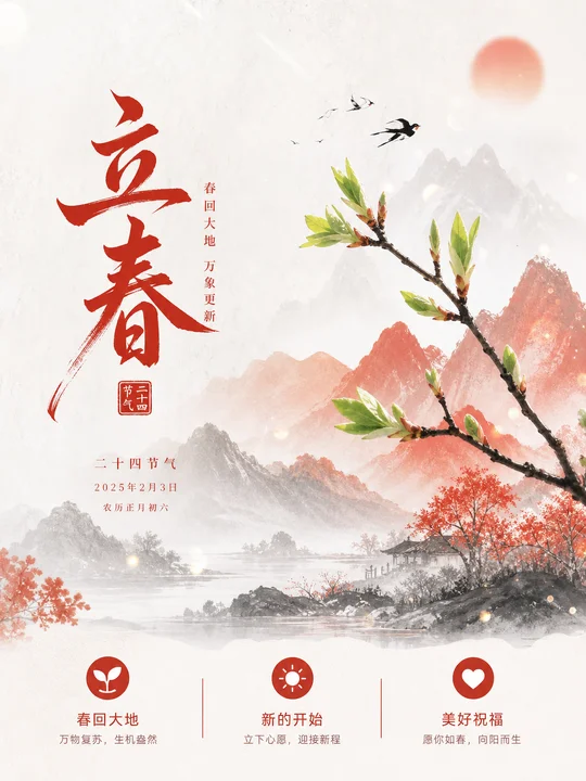 节气蝉鸣山水渐层 AI 绘画风格样图，第 3 张