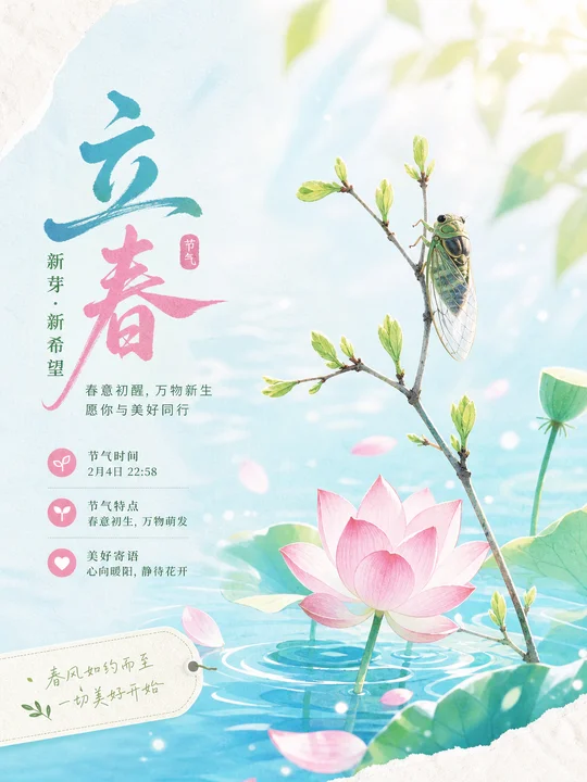 节气蝉鸣清透插画 AI 绘画风格样图，第 3 张