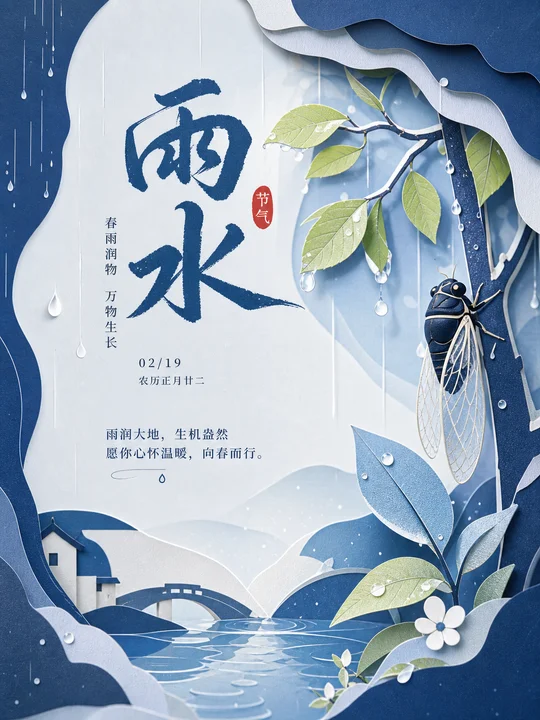 节气蝉鸣纸雕层叠 AI 绘画风格样图，第 4 张